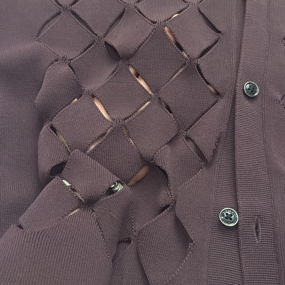 Reiss Ruby, laser, cut out diamond pattern, Cuban collar, shirt, size medium - Picture 4 of 6